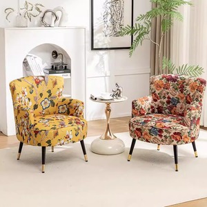 Ensemble de chaises de salon en tissu <span class=keywords><strong>Chaise</strong></span> de salon avec dossier haut <span class=keywords><strong>Chaise</strong></span> de salon simple pour la maison - Product Image 1