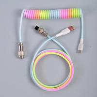 Kabel USB Tipe-C yang Dapat Ditarik untuk Keyboard Mekanis dengan Desain Berliku dari Nilon