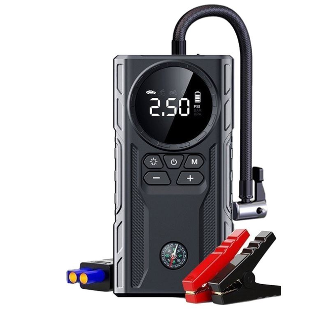 Battery Booster Power Supply Inflator Petrol and Diesel Car Jump Starter Tyre Inflator Petrol and Diesel Engines