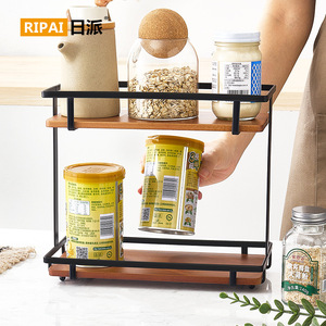Ripai <b>Kitchen</b> Storage <b>Rack</b> Wood Multi Layer Spice Organizer Countertop Floor Standing - Product Image 1