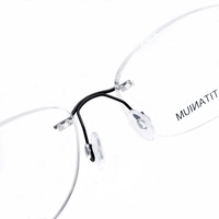 Kacamata Optik Eksekutif Tanpa Bingkai Ultralight Titanium Fashion, Frame Kacamata Logam Titan untuk Pria