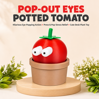 Nouveauté : Jouet Tomate Effet Réaliste avec Pot – Anti-stress de Bureau, Jouet Sensoriel à Presser, Jouet Alimentaire Réaliste – Coffret Cadeau