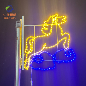 Guirlande lumineuse LED 2D personnalisable 220V, motif cheval, pour poteau de <span class=keywords><strong>lampadaire</strong></span>, décoration de Noël extérieure étanche - Product Image 1