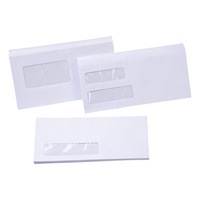 Vente de gros Enveloppes à double fenêtre Pochette d'emballage en papier blanc personnalisée Business #10 Enveloppes vierges et auto-scellantes