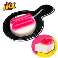 Fabricants de bonbons chinois, vente en gros de gelée fruitée, pudding de jambon frit, collations pour enfants, emballage en boîte colorée, certifié EN71