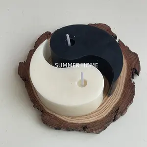 Ins Chinese soywax Spiritual Yinyang shaped art candle for home decor photo