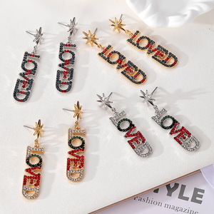 Love Letter <b>Stud</b> <b>Earrings</b> Rose Gold Zinc Alloy Micro Insert Party Fashion Jewelry - Product Image 3