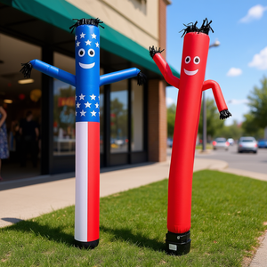 Homme gonflable ondulant amusant de 2,4 m, style patriotique américain, pour publicité extérieure, avec ventilateur, multicolore, étanche IPX3 - Product Image 2