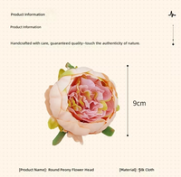 Bunga Peony Sutra Bulat 9cm Tersedia, Bahan Bunga Artifisial untuk Dekorasi Rumah, Kotak Hadiah DIY, Perlengkapan Bunga Pernikahan Lintas Negara