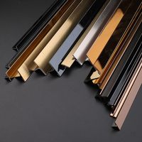 Bandes décoratives en acier inoxydable en forme de T, bandes de transition pour carrelage et sols en bois, bandes de transition pour sols métalliques