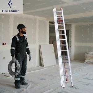 2 en 1 3x8 3x10 3x12 escalones tubo cuadrado combinación Triple retráctil <span class=keywords><strong>3</strong></span> secciones escalera de extensión de aluminio - Product Image 1