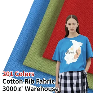 40S alta calidad Lycra estiramiento sólido raya Modal Spandex tejido 1x1 tela acanalada de algodón para ropa