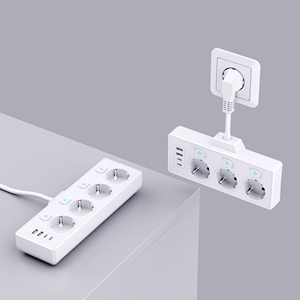 CE Rohs KC Fast Charge Power Strip with 3 AC Outlets and 4 USB Ports Multi EU <b>Plug</b> 16A Current Extension Cord Socket - Product Image 2