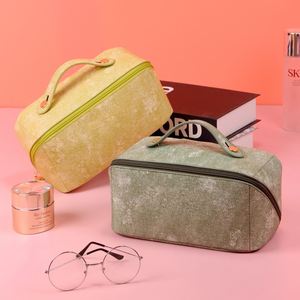 Customized Multifunctional Storage Portable <b>Makeup</b> Bag Opens Flat Travel Accessories <b>Case</b> Organizer Cosmetic Bags for Woman - Product Image 2