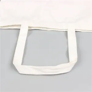 Bolso de compras en blanco reciclado ecológico impreso personalizado bolso de lona de algodón orgánico liso con logotipo - Product Image 4