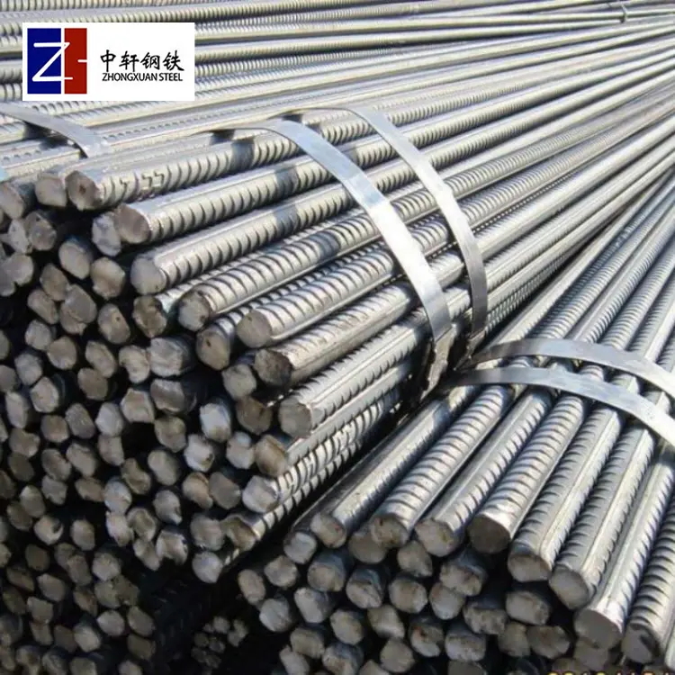 Carbon steel hot roll reforcement hrb500 hrb400 10mm 12mm corrugated steel ribbed rod thread bar deformed steel rebars