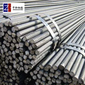 Karbon çelik sıcak rulo rehrhrb500 hrb400 10mm 12mm oluklu çelik nervürlü çubuk vida dişli demir çubuk deforme çelik inşaat demiri