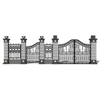 Porte de cour en fer forgé de qualité royale sculptée à la main motifs baroques or doré pour domaines de luxe