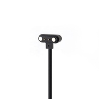 Venta al por mayor de fábrica Cable de carga USB de 2 pines/4 pines fuertemente magnético Líneas de 2,84mm/4mm/7,62mm para relojes inteligentes negros Cobre puro