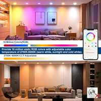 Luz de Techo RGB Ultrafina, Panel LED Inteligente RGBW Zigbee WiFi Tuya, Luces de Panel Inteligentes Alexa y Google para Decoración de Paredes