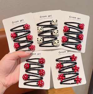 Pinza para el pelo de niña con diseño de lunares rojos, para flequillo o cabello suelto, pequeña, que no daña el cabello. - Product Image 1