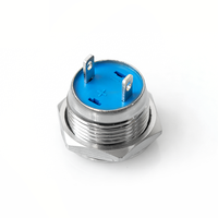 Interrupteur à bouton-poussoir électronique à tête haute en acier inoxydable 1NO IP65 12V/24V 12mm à commande momentanée pour klaxon de voiture/allumage de démarreur