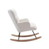 Fauteuil de salon confortable en tissu, style nordique, de luxe moderne, avec pieds en bois, chaise à bascule, vente en gros
