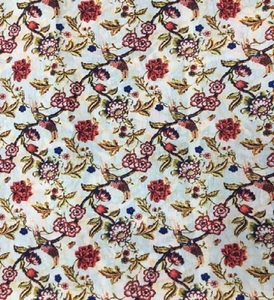 Tissu imprimé ethnique pour vêtements féminins, tissu organza imprimé floral personnalisé 100 GSM pour la couture et la confection de vêtements - Product Image 3