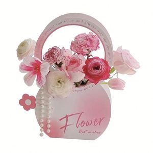 กล่องใส่ดอกไม้ทรงกลมแบบพกพา สำหรับร้านดอกไม้ - Product Image 5