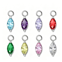 Pendentif petit anneau en titane F136 avec zircon marquise pour la création de bijoux DIY (boucles d'oreilles, bracelets, colliers) – Accessoires unisexes