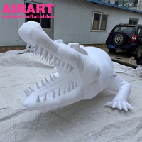 Crocodile gonflable pour événement sur le thème blanc, animal reptile gonflable couleur personnalisée, crocodiles/alligateurs gonflables