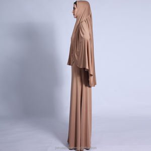 2022新迪拜谦虚时尚女性卡夫坦土耳其穆斯林头巾阿巴亚伊斯兰服装两件透气阿巴亚 - Product Image 2