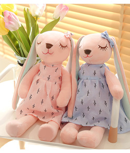 Mega Oferta: Muñeco de Peluche Conejo Anan con Vestido, Orejas Largas, Relleno de Algodón PP, Cojín de Peluche Relajante para <span class=keywords><strong>Dormir</strong></span>, Ideal para Pascua - Product Image 6