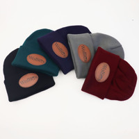 Bonnet tricoté personnalisé en maille côtelée avec logo en cuir, pour hommes et femmes, idéal pour l'hiver – Vente en gros OEM/ODM