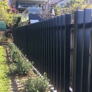 Aluminum Slat Fence 3D Style Custom Powder Coated Home Garden Aluminum Welded Vertical Blade Fence