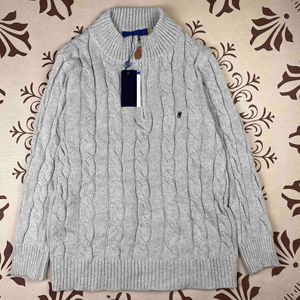 Pull semi-zippé RLS de créateur, style Old Qian avec broderie <span class=keywords><strong>Pon</strong></span>, pull tricoté décontracté à col montant - Product Image 4