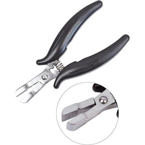 Obexa Hair Extension Pliers Black <b>Thread</b> D Shape Stainless Steel Professional Keratin <b>Tool</b> - Product Image 3