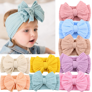 Fashion Newborns Soft Cloth Nylon <strong>Headbands</strong> Colorful Double Big Bowknot Turbans Cartoon Style <strong>Baby</strong> Girls <strong>Headband</strong> - Product Image 1