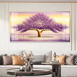 Peinture décorative de paysage pour salon, personnalisable et luxueuse, en porcelaine de cristal, style islamique musulman, nouvelle avec LED - Product Image 1