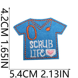 Wholesale Felt Luxury Fluffy Crochet Iron on Badge Patch <b>Nurse</b> Custom Small Embroidered Patch for Clothing - Product Image 3