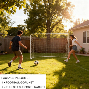 Porta da Calcio Stabile per Gioco in Giardino, Supporto in Tubi di Ferro, Rete in PE, per Allenamento Amatoriale - Product Image 3