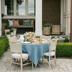 Élevez votre décoration intérieure avec une nappe en lin de banquet moderne de 8 pieds, couverture tissée pour tables de banquet de 8 pieds, motif solide - Product Image 4