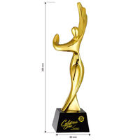 Trophée personnalisé avec logo créatif en résine et métal doré, souvenir de danse et cadeau pour toutes les compétitions et événements sportifs