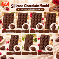 Cetakan Cokelat Silikon Bentuk Hati 3D Jinke, Cetakan Permen, Fondant, Kue, Food Grade, Anti Lengket, Dapat Digunakan Kembali, untuk Es Batu dan Jelly