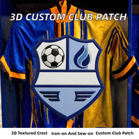Écusson personnalisé multicouche 3D en TPU gaufré thermocollant, patch PVC OEM pour maillot de club de football, veste, chapeau, sac