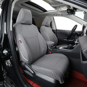 Coprisedili <span class=keywords><strong>Auto</strong></span> in Tessuto e Pelle Grigia di Lusso su Misura, Compatibili con Airbag, Traspiranti e Lavabili in Lavatrice - Product Image 1