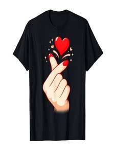 Maglietta Unisex 'Buon San Valentino 2026' con Stampa Digitale 'Heartbeat Love' per Coppie, Manica Corta, Collo Tondo, Abbigliamento Promozionale - Product Image 1