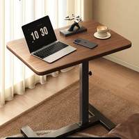 Table de chevet mobile réglable en hauteur, bureau d'ordinateur pliable, table d'appoint pour canapé de salon, bureau d'étude, table de chambre à coucher en bois