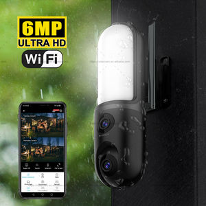 2025 Горячая O-KAM PRO WiFi 6MP HD двойной объектив CCTV Водонепроницаемая умная домашняя камера безопасности панорамирование-наклон CMOS Обнаружение движения настенный светильник - Product Image 1