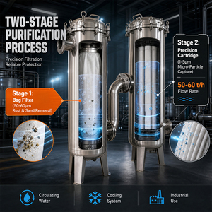 Boîtier de filtre à sac en acier inoxydable industriel pour le prétraitement de l'eau, filtration des grosses particules et du sable - Product Image 6